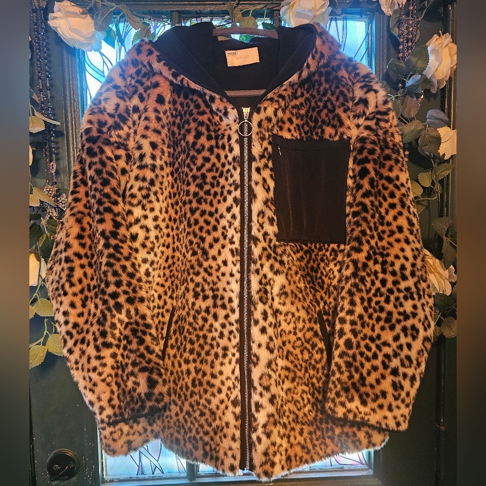 Capulet / Faux Fur Hooded Zip Up Jacket Size L